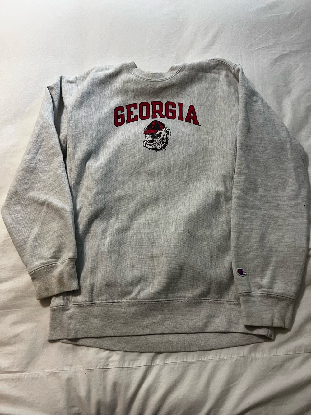 Champion Gray University of Georgia Crewneck Sweatshirt